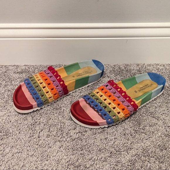 Jeffrey Campbell Rainbow Crochet Slide Sandals EU 39 US 8 - Picture 4 of 6